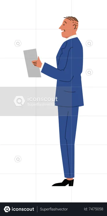 Businessman With Contract  Illustration