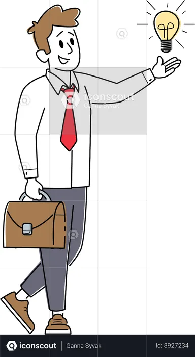 Businessman with Creative Business Idea  Illustration
