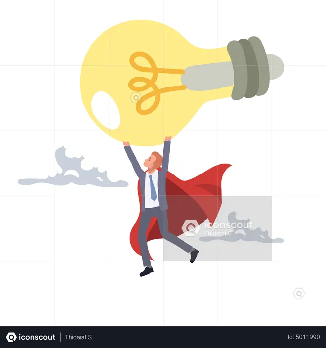 Businessman with creative business idea  Illustration