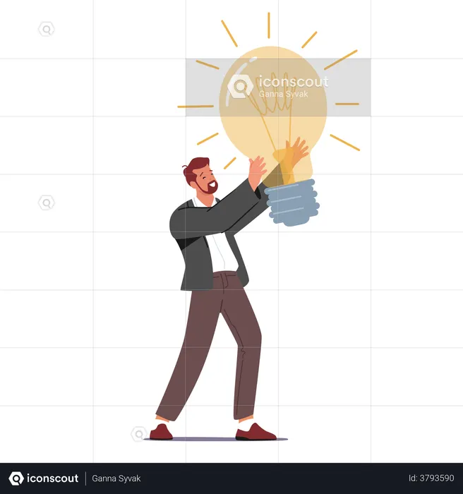Businessman With Creative Idea  Illustration