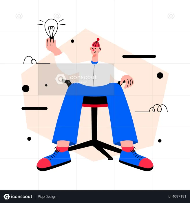 Businessman with creative idea  Illustration