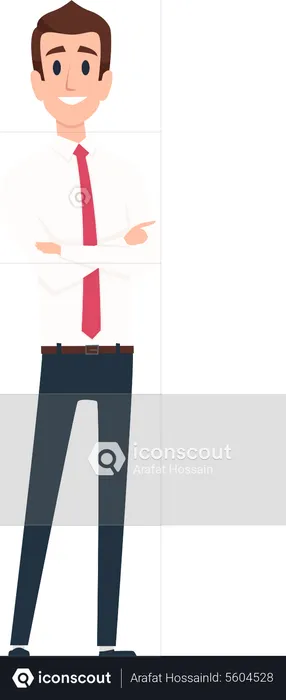 Businessman with crossed hands  Illustration