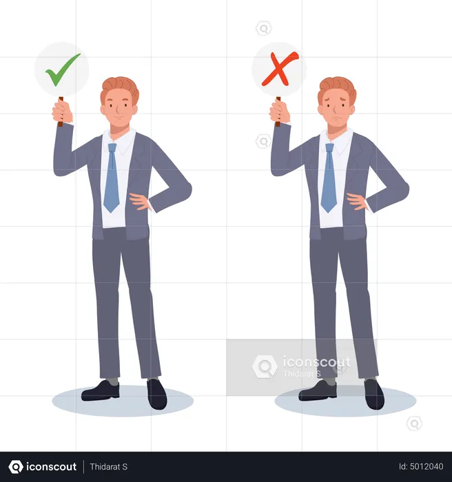 Businessman with different opinions  Illustration