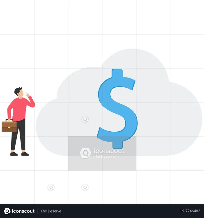 Businessman with dollar sign  Illustration