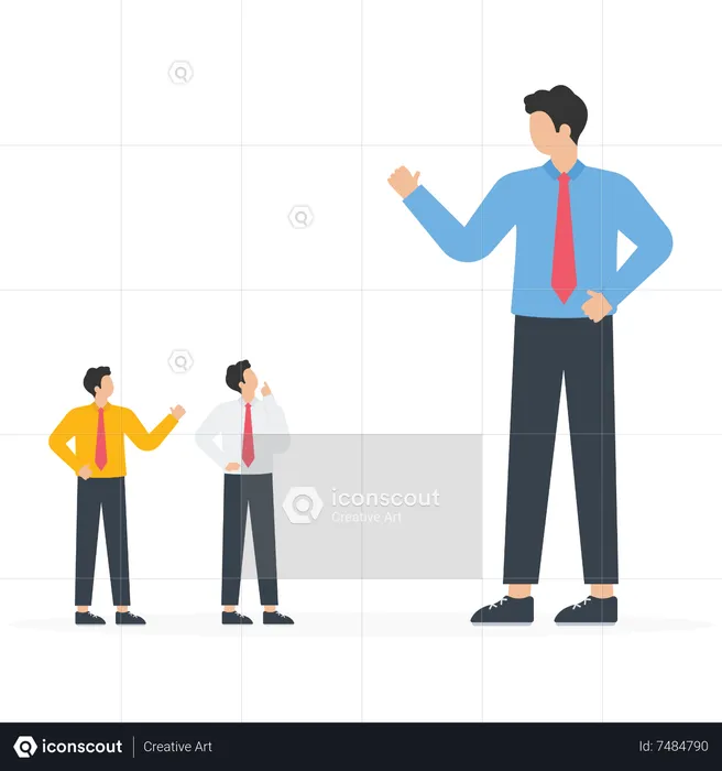 Businessman with employees  Illustration