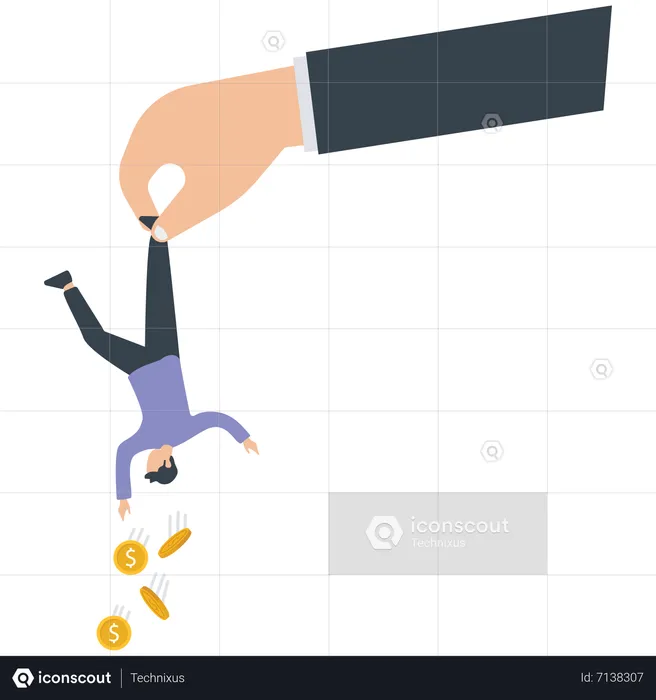 Businessman with financial problems  Illustration