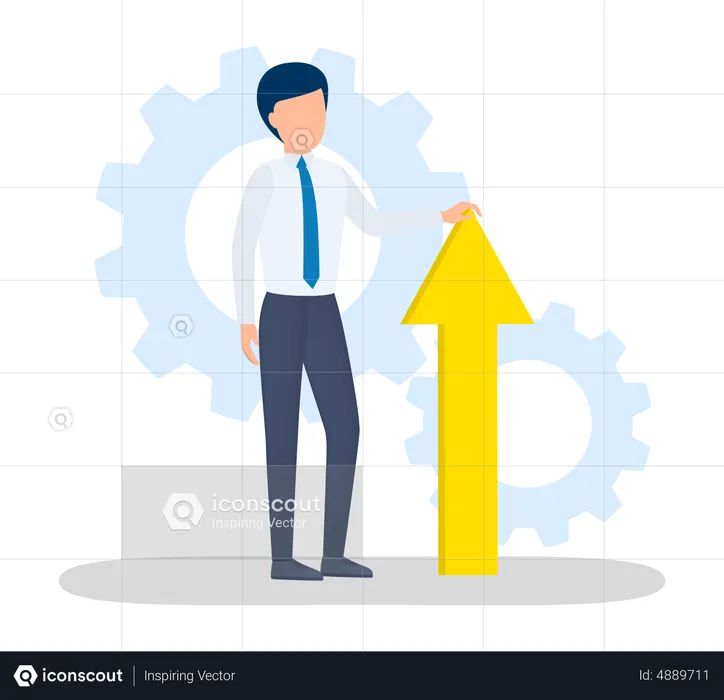 Businessman with growth intentions  Illustration