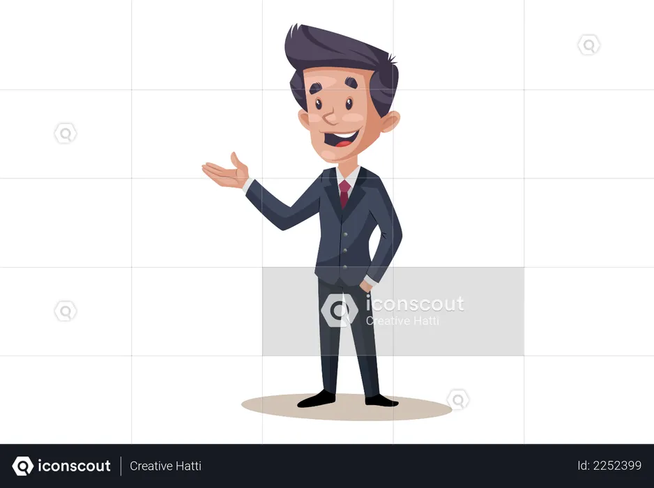 Businessman with hand expression  Illustration