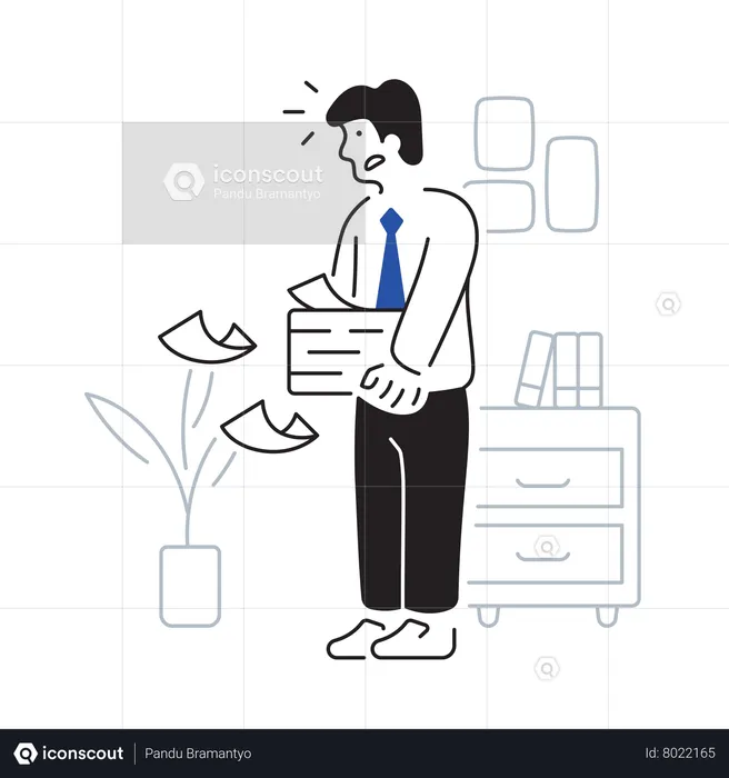 Businessman with huge workload  Illustration