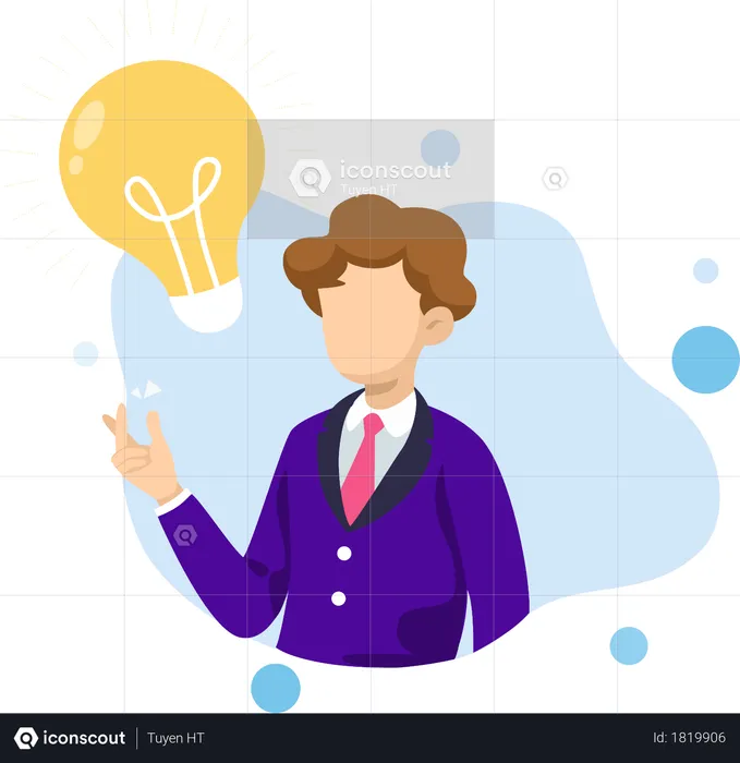 Businessman with Idea  Illustration