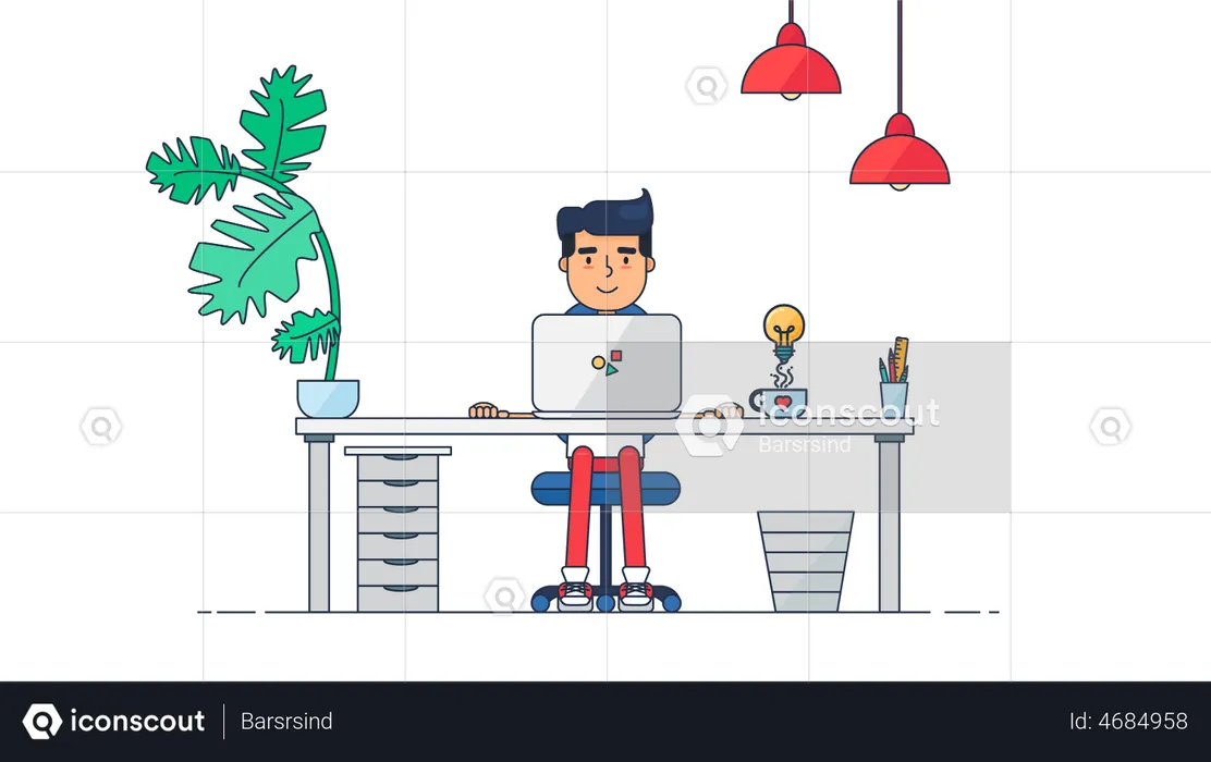 Businessman with idea  Illustration