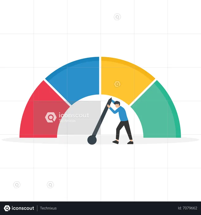 Businessman with inflation gauge  Illustration