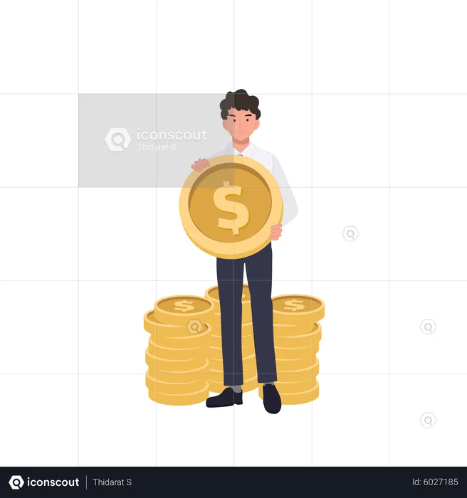 Businessman with investment profit  Illustration