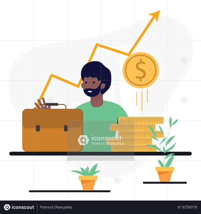 Businessman with investment profit  Illustration