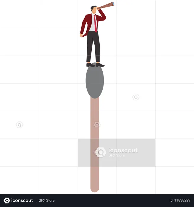 희망의 빛을 가진 사업가  일러스트레이션