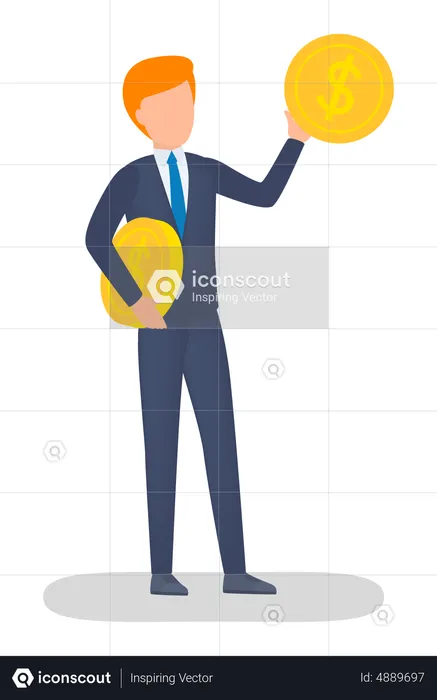 Businessman with money  Illustration