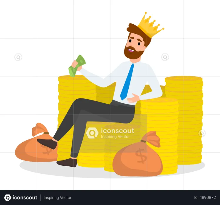 Businessman with money  Illustration