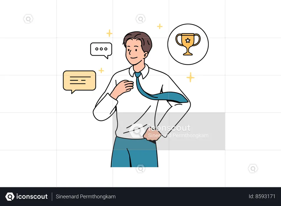 Businessman with motivational leadership skills  Illustration