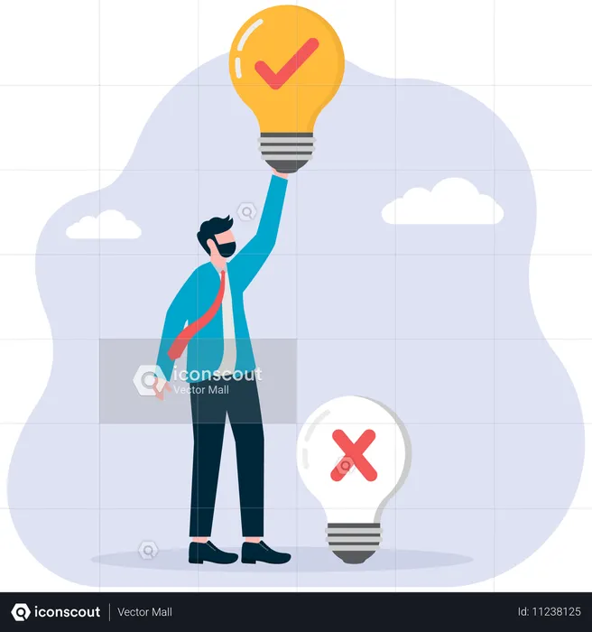 Businessman with new idea  Illustration