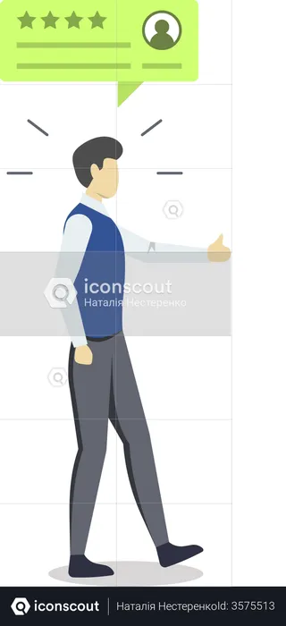 Businessman with positive review bubble  Illustration