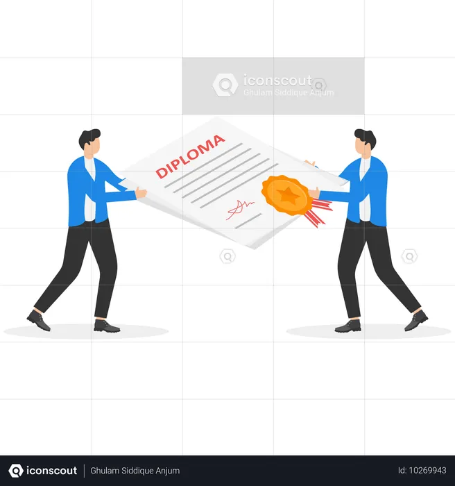 Businessman with quality giving diploma  Illustration