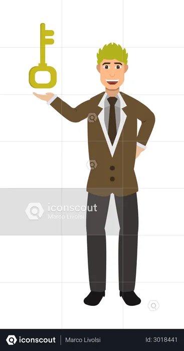 Businessman with solution  Illustration