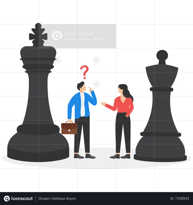 Businessman with strategy move  Illustration