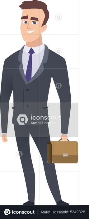 Businessman with suitcase  Illustration