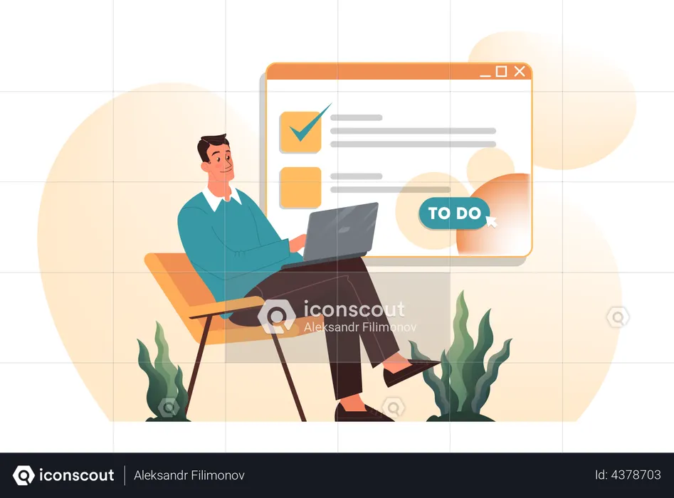 Businessman with task document  Illustration