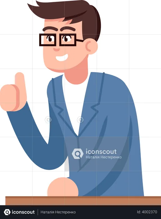 Businessman with thumb up sign  Illustration