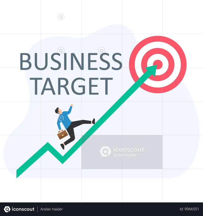 Businessman work towards Business target  Illustration