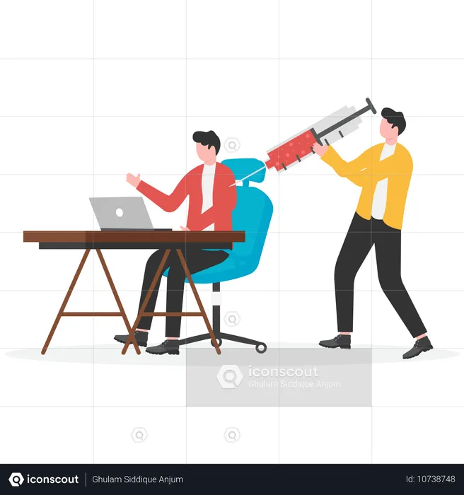 Businessman working on boosting employee  Illustration