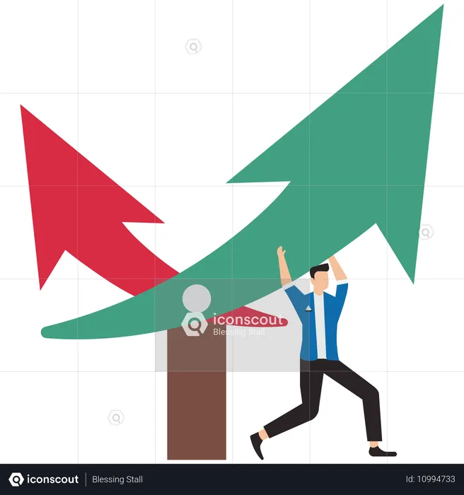 Businessman working on business direction  Illustration