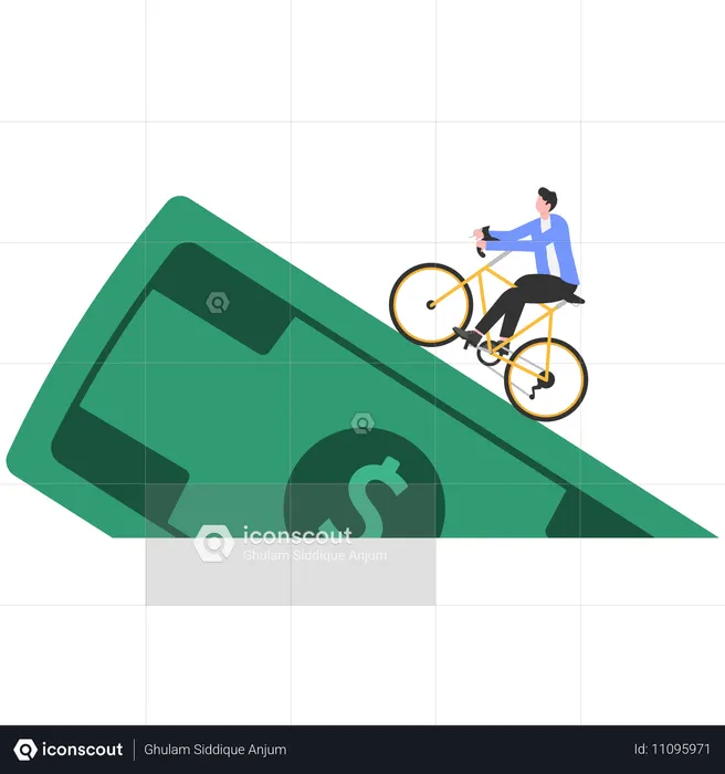 Businessman working on business finance  Illustration