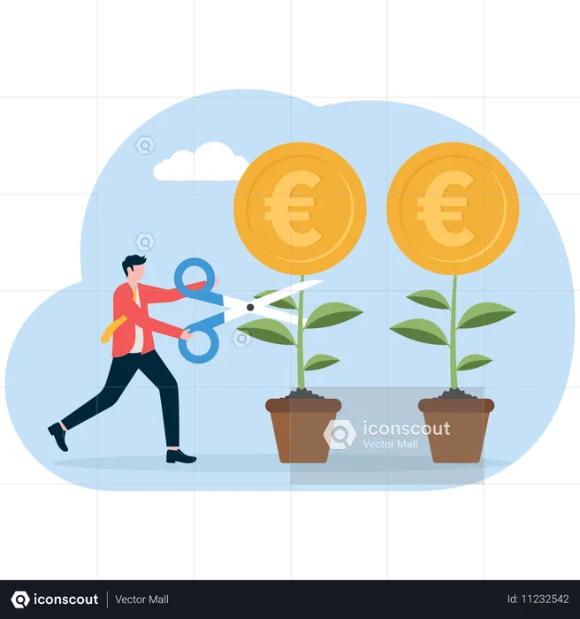 Businessman working on business investment  Illustration