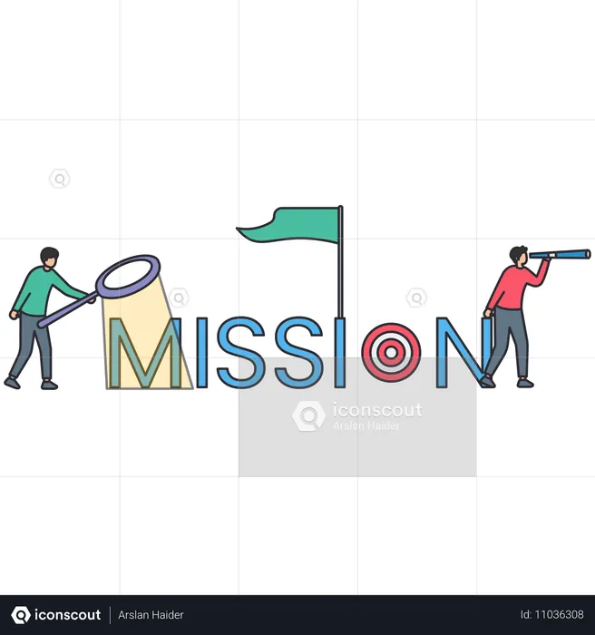 Businessman working on business mission  Illustration