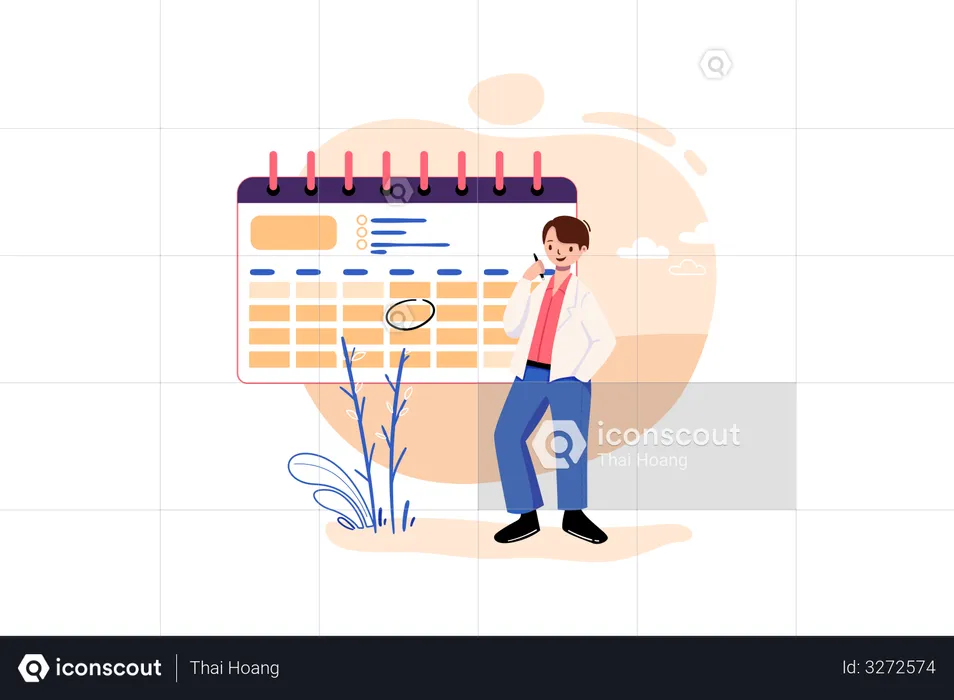 Businessman working on business planning  Illustration