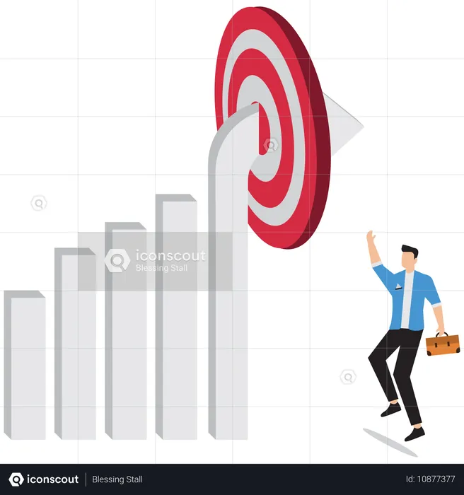 Businessman working on business target  Illustration