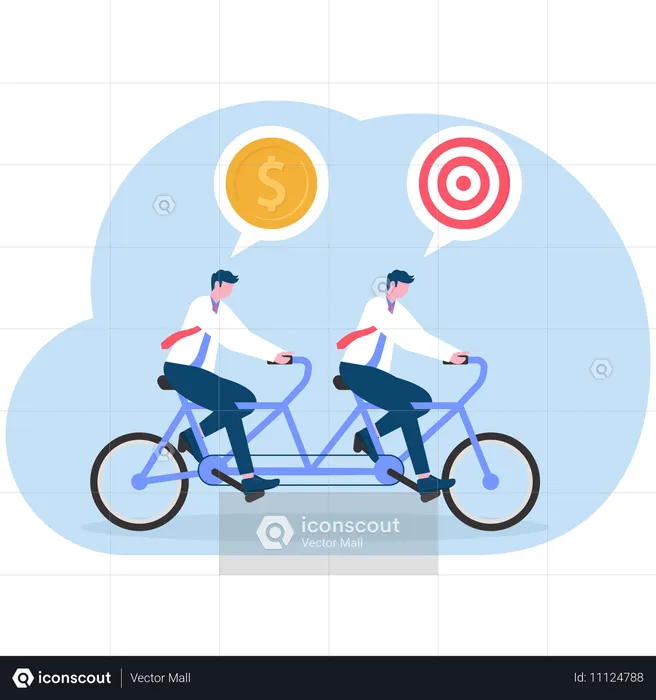 Businessman working on business target  Illustration