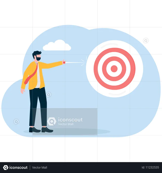 Businessman working on business target  Illustration