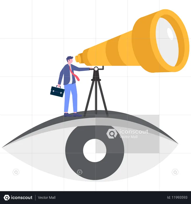 Businessman working on business vision  Illustration