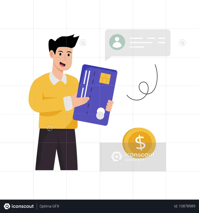 Businessman working on Card Ownership  Illustration