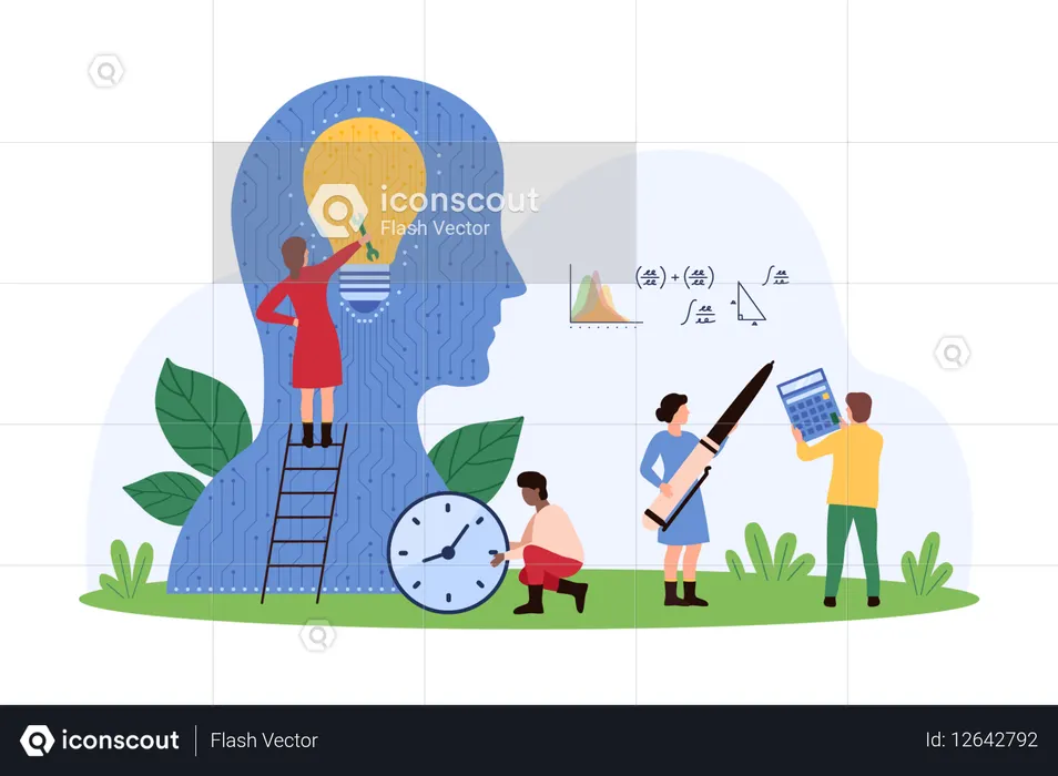 Businessman working on Digital project development  Illustration