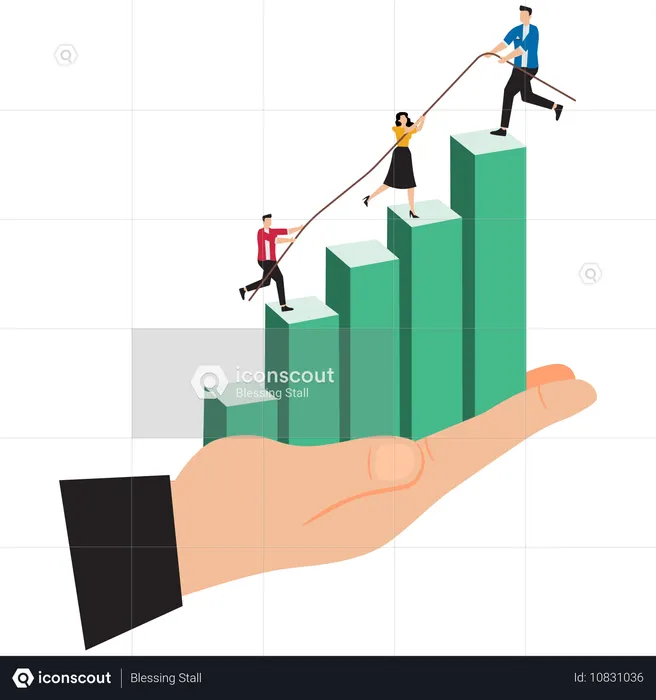 Businessman working on employee development management  Illustration