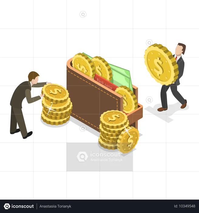 Businessman  working on Financial Investment  Illustration