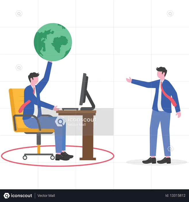 Businessman working on global business  Illustration