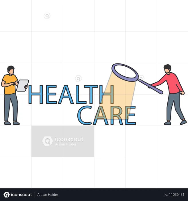 Businessman working on healthcare  Illustration