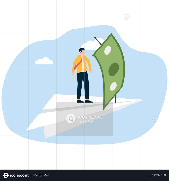 Businessman working on investment growth  Illustration