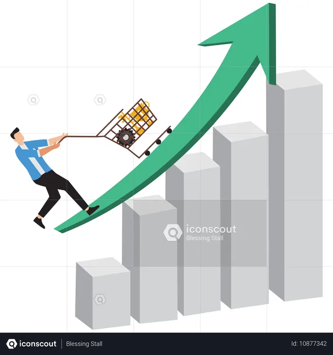 개인 기술 개발에 힘쓰는 사업가  일러스트레이션