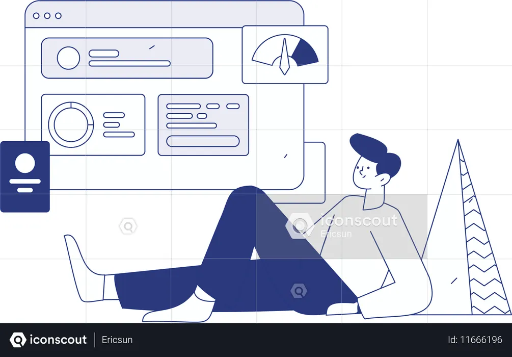 Businessman working on php coding  Illustration